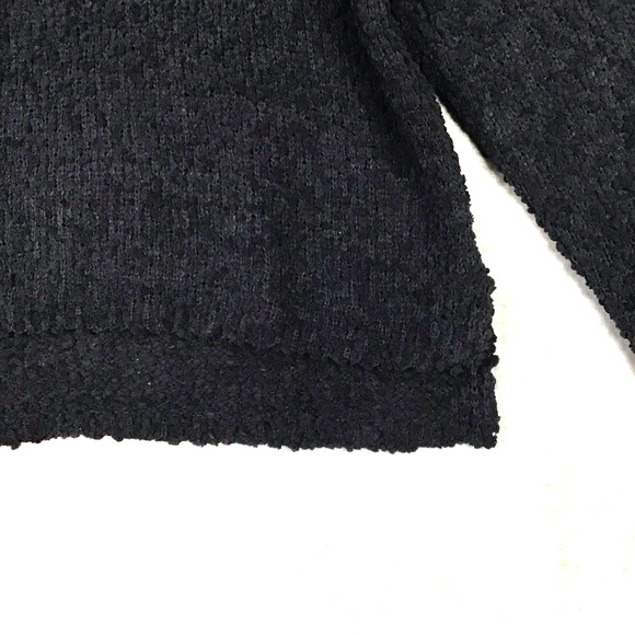 Bobeau Women’s Large Black Popcorn Knit Turtleneck Sweater Hi-Low Hem NWOT - Picture 11 of 13